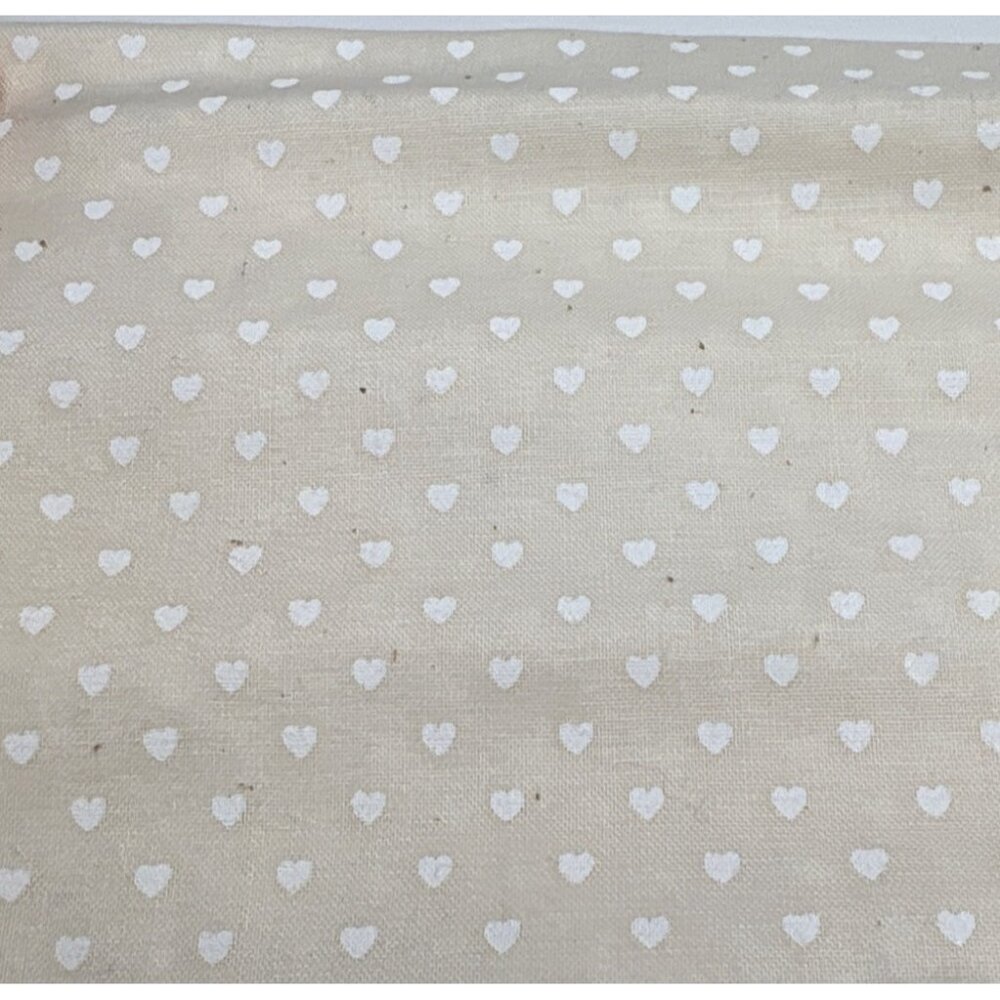 White Heart Pattern Cotton Fabric Fat Quarter 18x22" Sewing Craft Projects